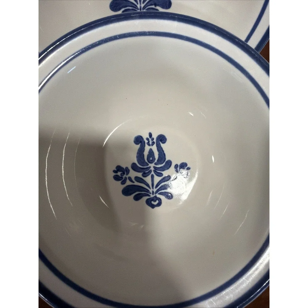 Pfaltzgraff Village Stoneware Bowl Soup Salad Blue Floral 6